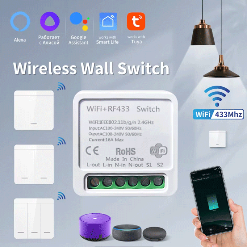 Smart Light Switch Wifi - Inteligentny włącznik światła WiFi Tuya, bezprzewodowy