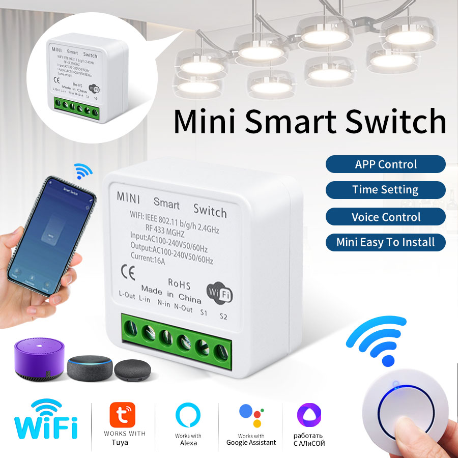 Smart Light Switch Wifi - Przełącznik inteligentny WiFi Tuya RF433Mhz 16A/20A,