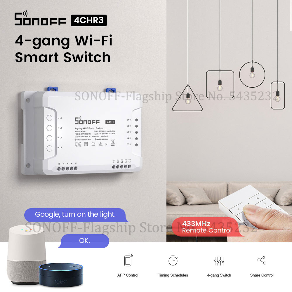 Itead SONOFF 4CH R3 Wifi bezpr – Smart Home Automation Kit recenzja i cena