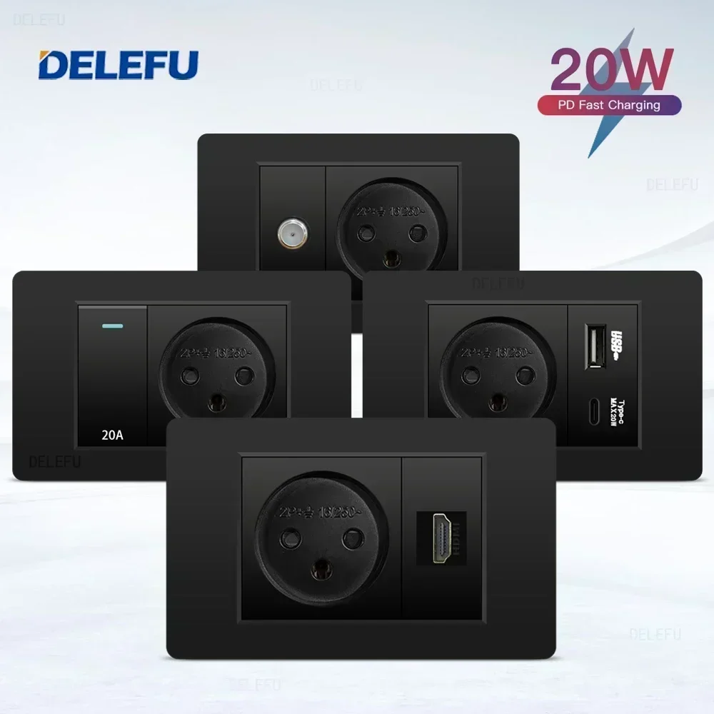 DELEFU Black Retardant PC Isra – Smart Light Switch Wifi recenzja i cena