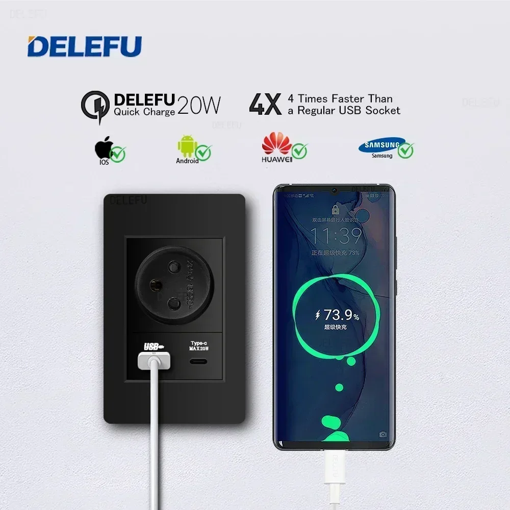 DELEFU Black Retardant PC Isra – Smart Light Switch Wifi recenzja i cena